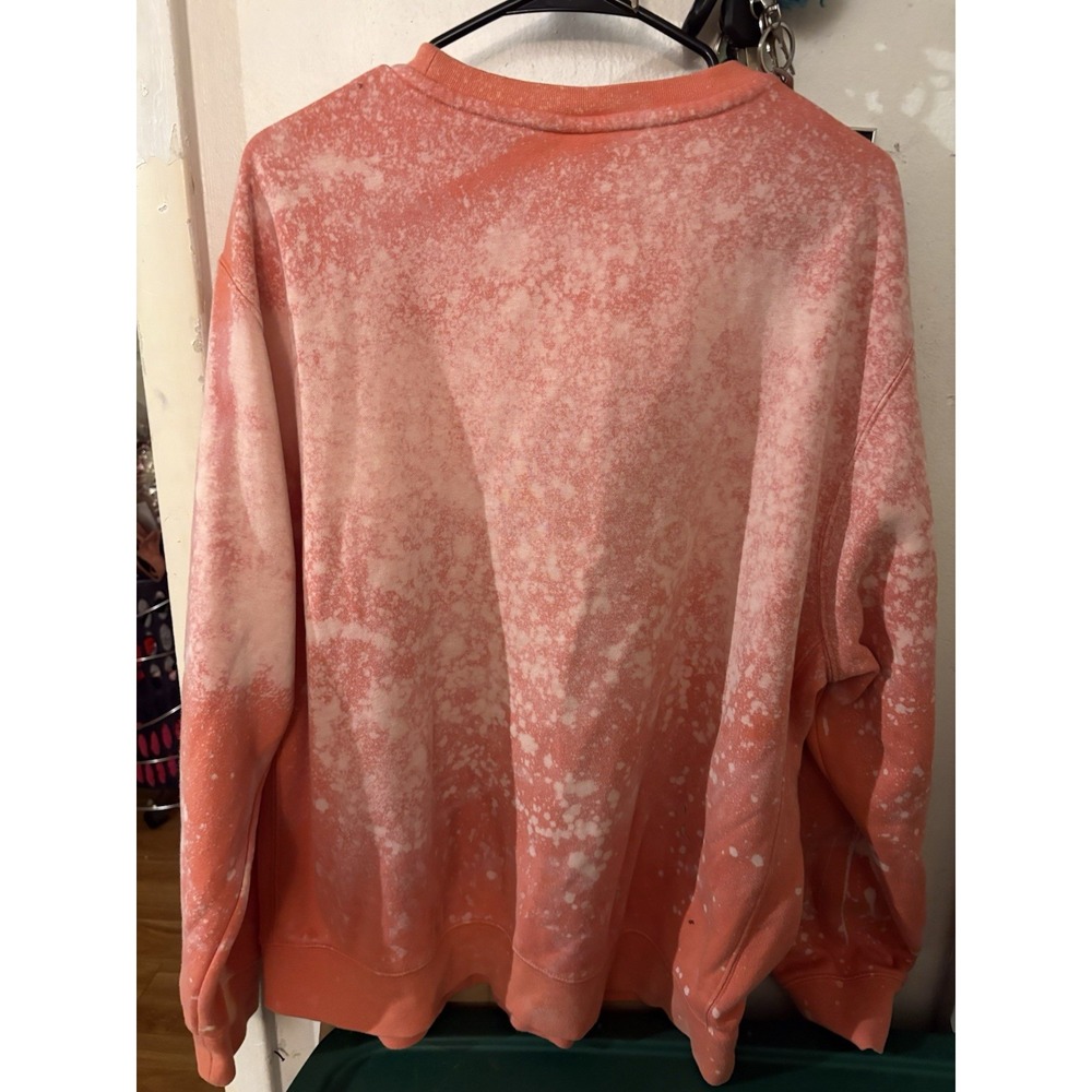 Nike Custom Bleached Sweatshirt Size XL Orange Splatter Tie Dye Crew - Picture 5 of 5